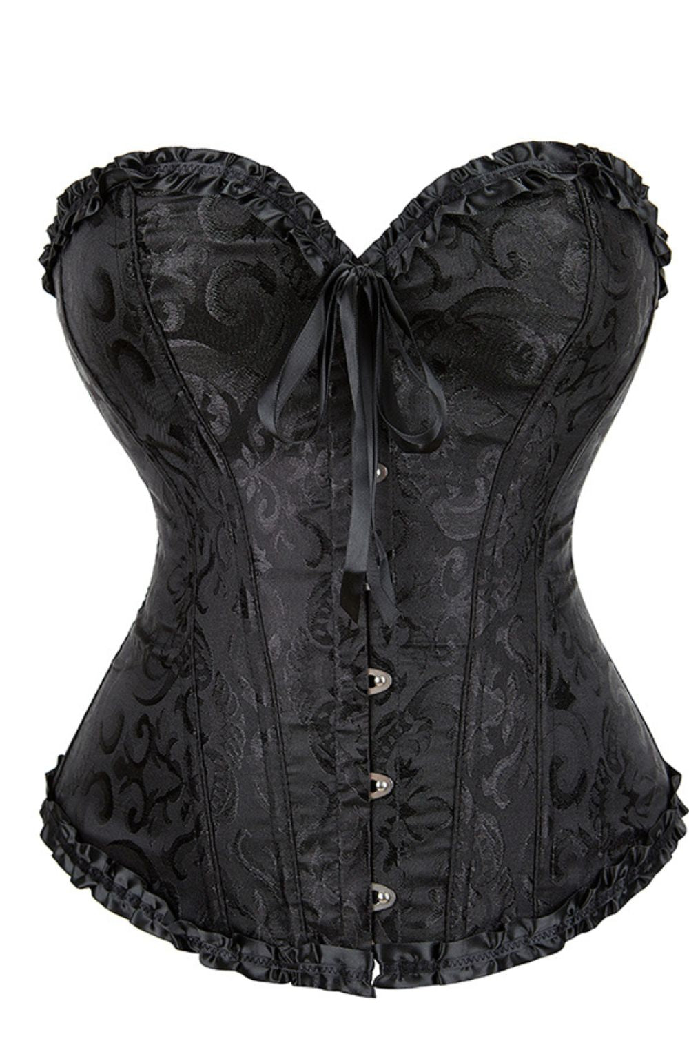 YesX YX886 Stunning Black Borcade Corset Up to 5XL