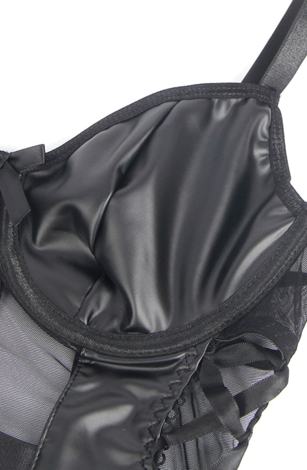 YesX YX890 Black Faux Leather Look & Mesh