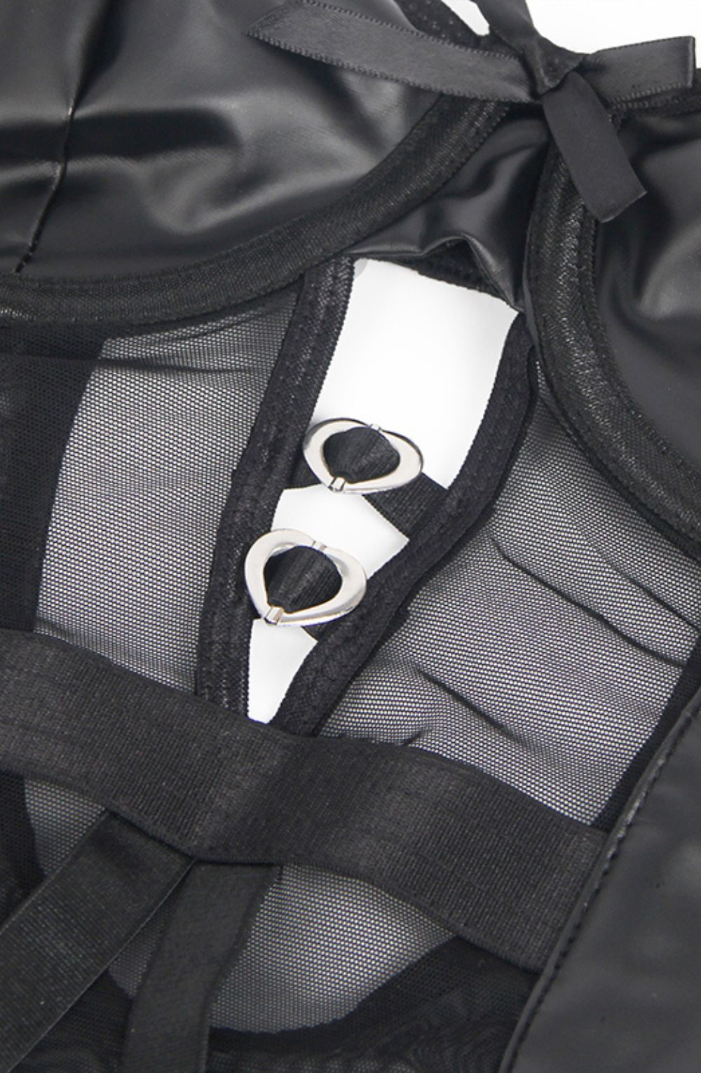 YesX YX890 Black Faux Leather Look & Mesh